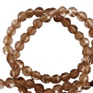 Faceted Natural stone beads 2mm crystal Bronze brown